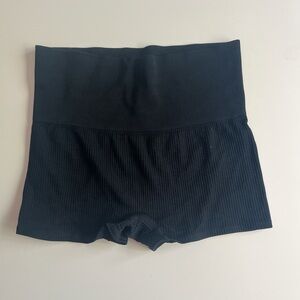 Black Ribbed Micro Shorts